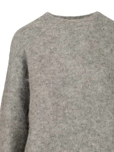 Amish Crew Neck Woman  Alpaca . Knitwear Grey In Gray