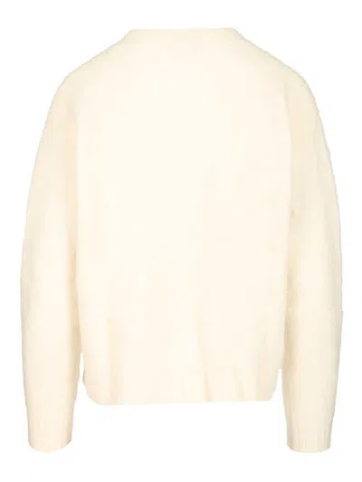 Amish Crew Neck Woman  Alpaca . Knitwear White In Yellow