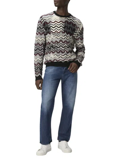 Missoni Crew-neck Sweater With Geometric Zigzag Pattern In Multi
