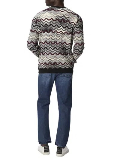 Missoni Crew-neck Sweater With Geometric Zigzag Pattern In Multi