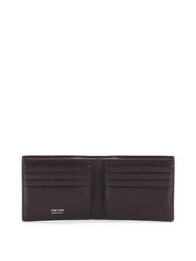 Tom Ford Crocodile-print Leather Wallet In Brown