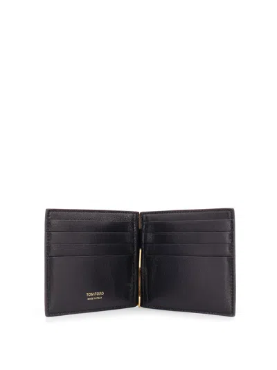 Tom Ford Crocodile-print Leather Wallet In Brown