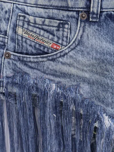 Diesel De Jizz Fsg Denim Shorts Destroyed Effect In Blue