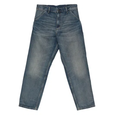 Carhartt Denim Regular & Straight-leg Trousers In Blue