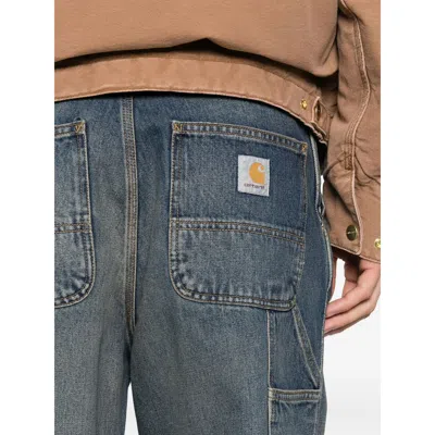 Carhartt Denim Regular & Straight-leg Trousers In Blue