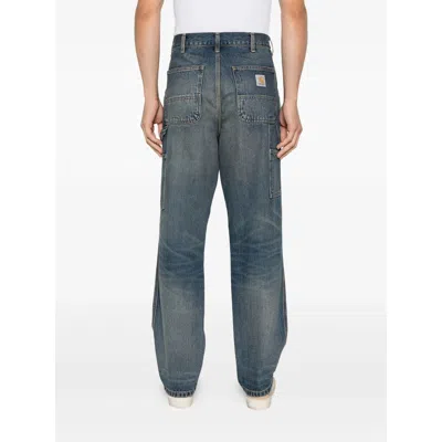 Carhartt Denim Regular & Straight-leg Trousers In Blue