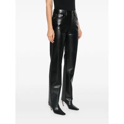 Agolde Denim Straight Trousers In Black