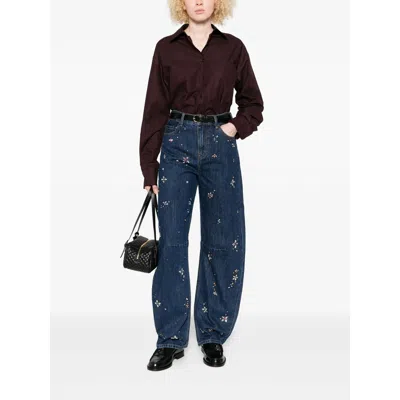 Self-portrait Denim Wide-leg Jeans In Blue