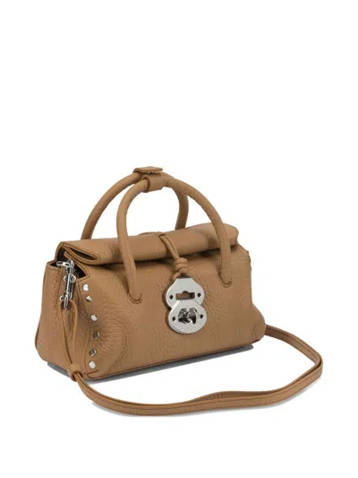 Zanellato Dotta Centauro Baby Small Leather Handbag In Brown