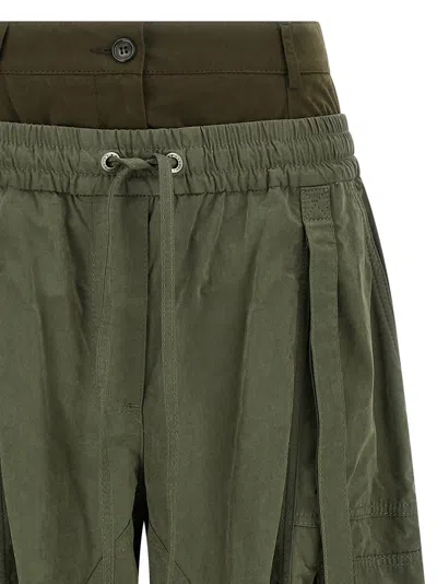 Dolce & Gabbana Green Cargo Pants With Elasticated Double Waist In Cotton Blend Woman In Green