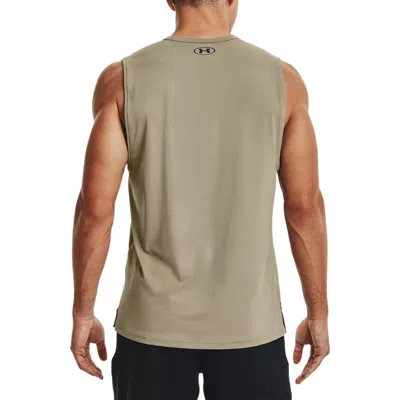 Under Armour Rush Energy Logo Tank 'khaki' In Brown