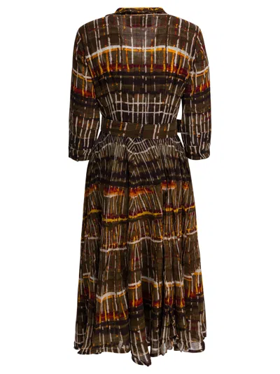 Samantha Sung Plaid Belted Dress In Multi