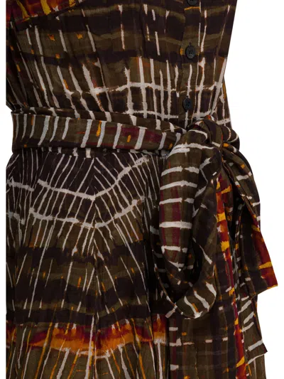 Samantha Sung Plaid Belted Dress In Multi