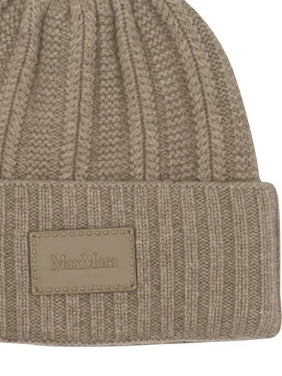 Max Mara English Rib Cashmere Beanie Hats Beige In Brown