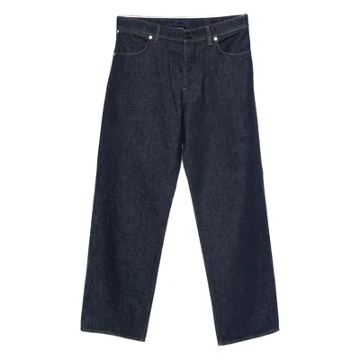 Stone Island Wide-leg Trousers With Belt Loops And Five Pockets In Blue