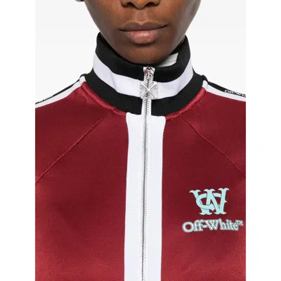 Off-white Red Sport Jacket With Zip And Logo In Red