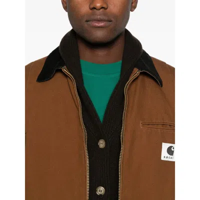 Sacai X Carhartt Fabric Jackets In Brown
