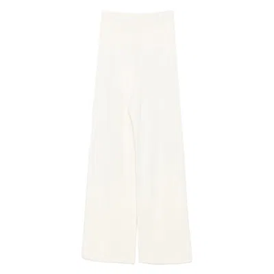 Fabiana Filippi Wide-leg Trousers With Pleated Front And Clean Waistband In White