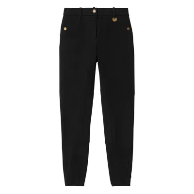 Burberry Black Slim Cotton-stretch Jodhpur Trousers Women In Black