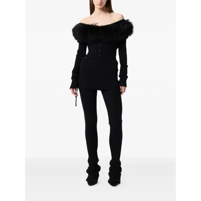Blumarine Fabric Pants In Black