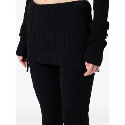 Blumarine Fabric Pants In Black