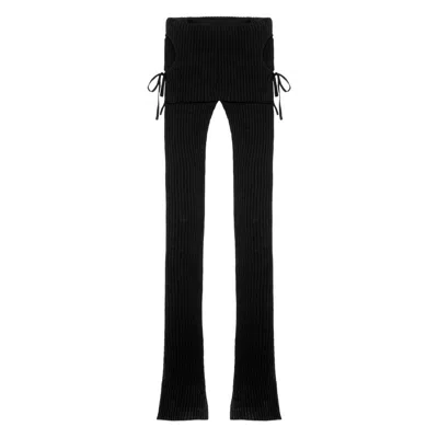 Blumarine Fabric Pants In Black