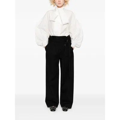 Ann Demeulemeester Fabric Pants In Black