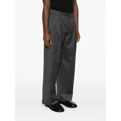 Tonywack Pinstripe Tailored Trousers In Gray
