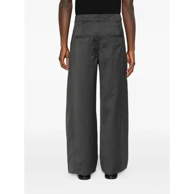 Tonywack Pinstripe Tailored Trousers In Gray