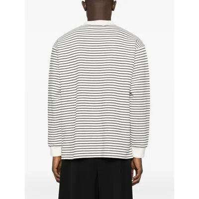 Dunst Multi Stripe Collared T-shirt In Black