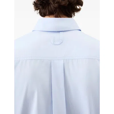 Jacquemus Simon Light Blue Shirt With Logo Lettering On The Front In Cotton Man In Blue