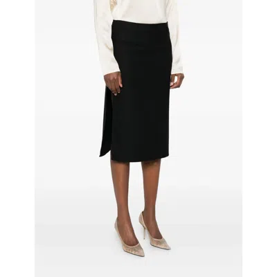 Covert Belt-loops Pencil Skirt In Black
