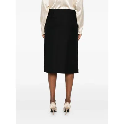 Covert Belt-loops Pencil Skirt In Black
