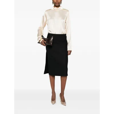 Covert Belt-loops Pencil Skirt In Black