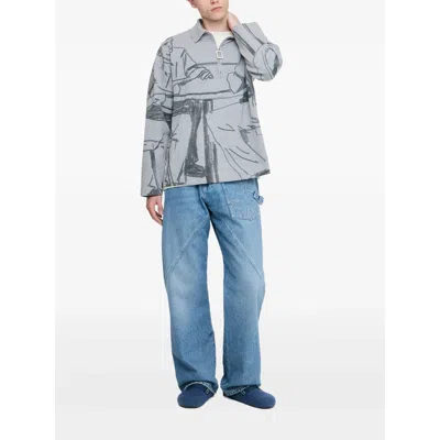Jw Anderson Fabric Sweaters In Blue