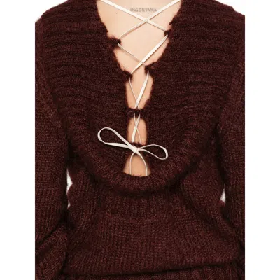 Dries Van Noten Tie Detail Sweater In Brown