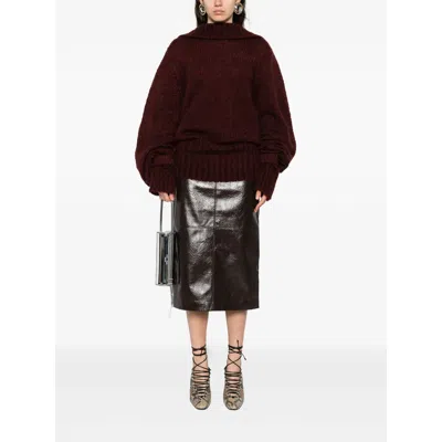 Dries Van Noten Tie Detail Sweater In Brown