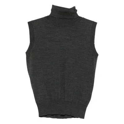 Goes Botanical Roll-neck Sleeveless Top In Black