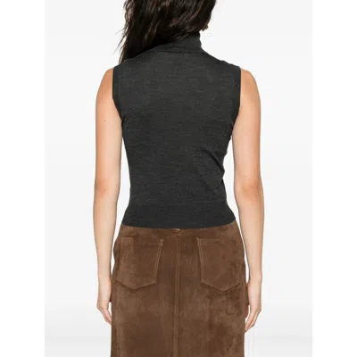 Goes Botanical Roll-neck Sleeveless Top In Black