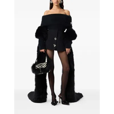 Blumarine Fabric Sweaters In Black