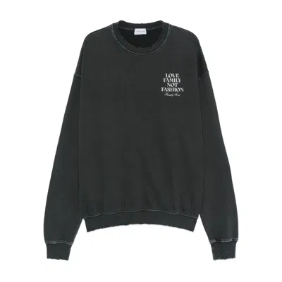 Family First Long-sleeved Crew Neck Sweatshirt In Black