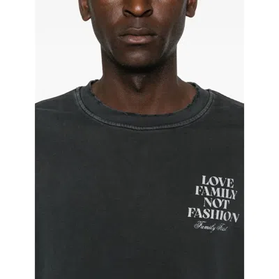 Family First Long-sleeved Crew Neck Sweatshirt In Black