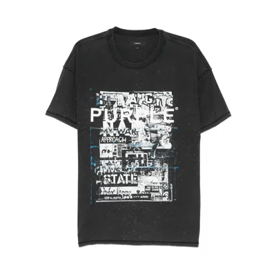 Purple Brand Fabric T Shirts In Black