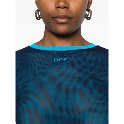 Off-white Fabric Tops In Blue