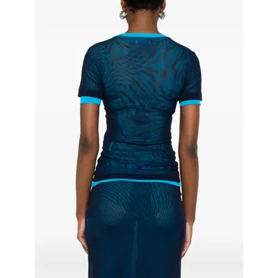 Off-white Fabric Tops In Blue