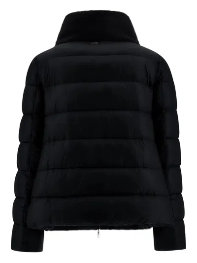 Herno Faux Fur-inserts Ultralight Padded Jacket Clothing In Black