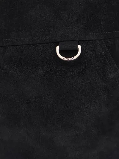 Represent Faux Shearling Jacket In Black