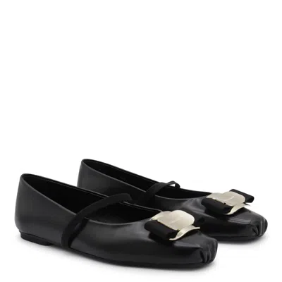 Ferragamo Flat Shoes Blacks And Greys In Black