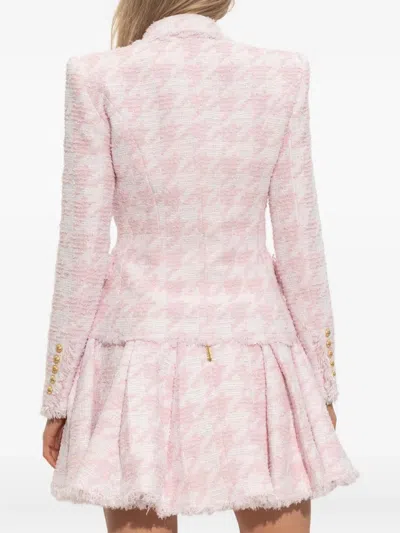 Balmain Fringed Blazer In Pink