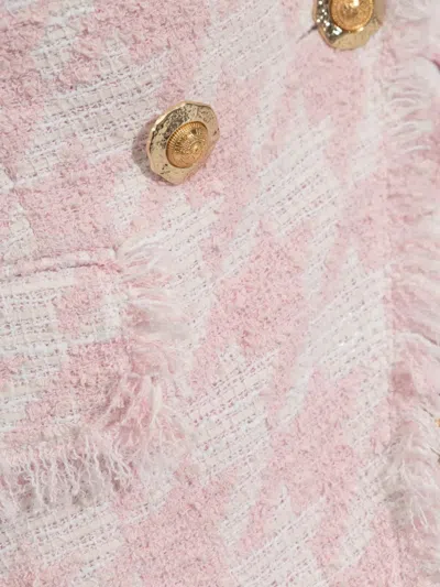 Balmain Fringed Blazer In Pink